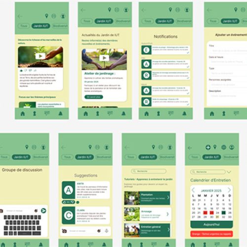 Maquette d'application, association de tous les écrans