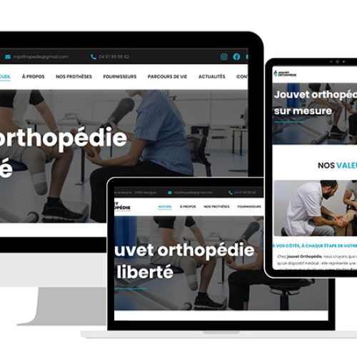 écran site web jouvet orthopedie